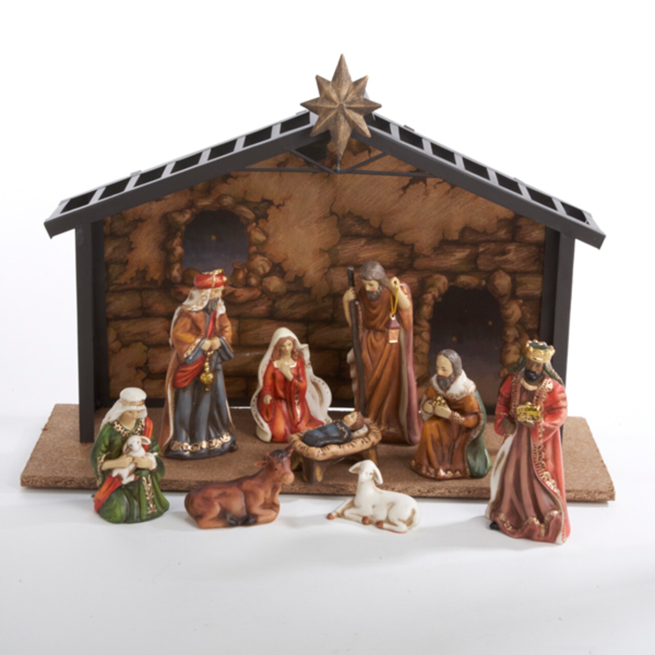 KSA 10-Piece Classical Porcelain Christmas Nativity Manger Table Set 5"